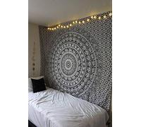 Popular Handicrafts Arazzo da appendere alla parete in bianco e nero hippie mandala arazzo da parete collage dormitorio spiaggia coperta bohemien hippie arazzo da parete decorazione da parete Boho copriletto