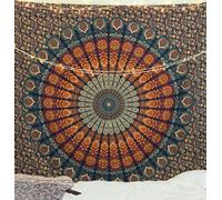 Popular Handicrafts Arazzo hippie mandala bohémien psichedelico intricato design floreale indiano magico pensiero arazzo 215 x 230 cm, blu