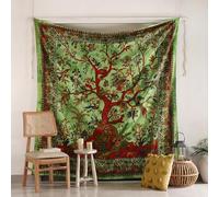 Popular Handicrafts Kp1761 - Arazzo da appendere alla parete, motivo: albero della vita, stile hippie tie dye, psichedelico, indiano, zingaro, bohémien, hippy, decorazione per camera da letto, 203 x