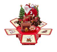 Popup Di Cartoline Di Natale 3D - Set Di Saluti Di Babbo Natale Festivo | Ornamento Delle Vacanze Esagonali Con Buste | Showcase Creativa Per Tavolo Da Pranzo Distano | Accessorio Stagionale Decorativ