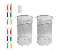 PopUp - Set di 2 coperture per piante con spilli di sicurezza ed etichette per piante per proteggere giovani piante e ortaggi (2 pezzi, bianco)