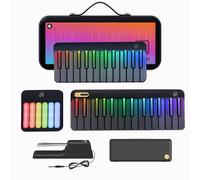 POPUPIANO Tastiera digitale intelligente con tasti illuminati (espandibile a 88 tasti), controller MIDI Chord Pad Tastiera elettronica portatile per apprendimento per prestazioni e composizione, 256