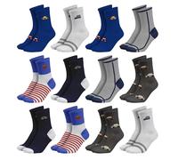 POPYS 12 Paia calzini bambino - calzini corti bambino - calzini corti bambina - calzini corti bambini (21-26, Multicolore bambino)