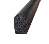 POQAX Guarnizione in schiuma for porte e finestre a forma di D da 3 metri, striscia adesiva in spugna di gomma EPDM for assorbimento degli urti e isolamento acustico(10mm*15mm)
