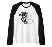 por LA Manana Cafe por LA TARDE Ron Testo Nero Maglia con Maniche Raglan