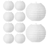 Poraceous 10 Pezzi Lanterne di Carta Bianche, 7.5 CM Mini Lanterne Cinesi, Lanterna di Carta da Appendere, Lanterna di Carta da Esterno, Paper Lanterns per Decorazioni Domestiche, Feste e Matrimoni