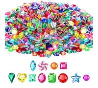 poraceous 1200 Pezzi Gemme, Strass Acrilici, Strass Termoadesivi Flatback, Gemmes Colorate Autoadesivo, Gemme di Cristallo Diverse Forme, per Decorazione Fai da, Vestiti, Custodie per Cel