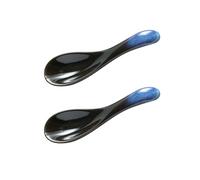 Poraceous 2 Pezzi Cucchiai di Porcellana, Cucchiai da Zuppa, Cucchiaio Asiatico, Cucchiaio da Minestra Giapponese Ramen, per Riso Zuppa e Servire, Ciotole di Riso, Antipasti, Dessert, Ristorante