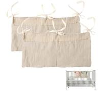 poraceous 2 Pezzi Organizer per Lettino, Borsa Appendere per Lettino per Lettino, Organizers per Cameretta dei Bambini con 2 Tasche, Organizer Culla Multifunzione, Perfetta Pannolini, Giocatt