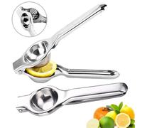 Poraceous 2 Pezzi Spremiagrumi Manuale, Spremi Limone 7 cm Diametro, Acciaio Inox di Qualità Premium Anti-Caustico, Spremi Lime per Cucina, Bar e Ristorante, Sicuro Durevole, Lavabile in Lavastoviglie