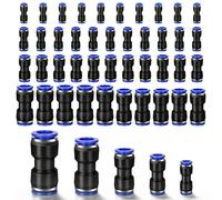 Poraceous 40 Pezzi Raccordo Pneumatico, Connettore a Pressione Diritto Accessori, Tubo dell'Aria Raccordi a Innesto, Raccordi Aria Compressa in Plastica per Tubo 4mm / 6mm / 8mm / 10mm / 12mm
