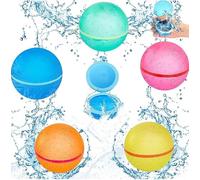 Poraceous 5 Pezzi Palloncini d'acqua Riutilizzabili, Bombe Magnetiche ad Acqua, Palloncini d'acqua Autosigillanti, Ricarica Rapida, Ottimo per Feste Piscina, Parchi Acquatici per Bambini e Adulti