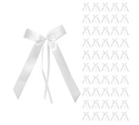 poraceous 50 Pezzi Fiocchi Bianchi Matrimonio, Coccarde Bianco Matrimonio, Coccarda Matrimonio Battesimo Auto Decoro, per Matrimonio, Decorazioni Matrimonio, Nastro Bianco per Natale