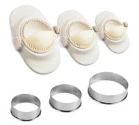 Poraceous 6 Pezzi Stampo per Ravioli, Macchina per Gnocchi, 3 Set di Stampi per Ravioli di Diverse Dimensioni e Tagliapasta, per Pressare Pasta, Fare Wonton, Torte Piccolo/Medio/Grande (7/8/11 cm)