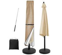 poraceous Copri Ombrellone da Giardino, per Ombrellone da 2 m a 3.5 m, 600D Tessuto Oxford Impermeabile Copertura Ombrellone da Giardino, per Ombrellone da Giardino, Antivento, Anti-UV190x30/50cm