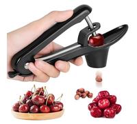 Poraceous Denocciolatore per Ciliegie, Snocciolatore Ciliegie, Ciliegio Snocciolato in Acciaio Inox, Per Una Rapida Rimozione Dei Torsoli Di Frutta, per Ciliegie, Olive, Bacche, ECC. (Nero, 20 cm)
