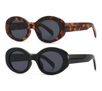 PORADAY Occhiali da sole ovali spessi moderni per le donne alla moda occhiali da sole retrò stretti spessi occhiali da sole sfumati rotondi
