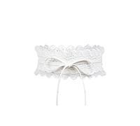 Porbbow Cintura da donna in pizzo con cinturino in pelle sintetica con fascia boho in corsetto per abiti Bianca