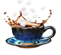 Porcelain Coffee Tea Cup, 12x5cm Heat Resistant Kiln Changing Japanese Style Latte Cups, Handy Vintage Stoneware Coffee Cup, Kiln Changing Japanese Style Latte Cups For Lovers, Parents, Friends