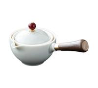 Porcelain Kung Fu Tea Pot - 160ML Chinese Ceramic Tea Dispenser, Vintage Side Handle Teapot with 360° Rotating Filter Design for Loose LeafTea Brewing | TeaLover, Gift Set