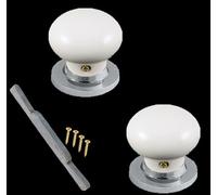 Porcelain Pomello Porta Tinta Unita White Chrome Rosa 60mm (Coppia)