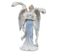 Porcellana 24,8 cm Open Winged Angel figurine Holding dove