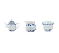 Porcellana cavo squisito tè set Kung Fu tè dipinto a mano blu e bianco tazza da tè in porcellana -8 pezzi set