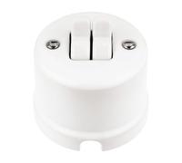 Porcellana retrò Toggle doppio interruttore All-in-One, serie QR1 bianco