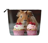 Porcellini d'India e Cupcakes Stampa Trucco Sacchetto Cosmetico per le Donne Grande Capacità Viaggio Trucco Sacchetto Della Chiusura Lampo Sacchetto