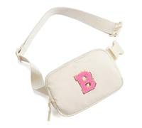 Porceosy Borsa a tracolla da viaggio portatile per le donne Marsupio Lettera Decor Fibbia Blocco Cinturino regolabile Chiusura con cerniera Grande capacità Tre scomparti, B