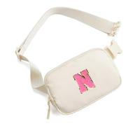 Porceosy Borsa a tracolla da viaggio portatile per le donne Marsupio Lettera Decor Fibbia Blocco Cinturino regolabile Chiusura con cerniera Grande capacità Tre scomparti, N