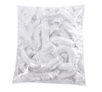 Porceosy Coperchio in plastica per uso alimentare, riutilizzabile, 100 pezzi, usa e getta, con bocca elastica trasparente, previene insetti, polvere, frigorifero, avanzi, mantiene la freschezza bianca