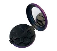 Porceosy Organizer per monete con 7 scomparti, specchio integrato di grande capacità, porta monete portatile per Yen/Euro/USD, dispenser compatto in pelle per borsa, auto e ufficio, viola