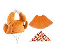 Porch Duck Outfits, Garden Geese Costume, 8.5 Inches Headwear Tutu Bib Apparel with Elastic Straps & Decorative Lawn Art, Outdoor Front Yard Accent for Events Parties Parks Camping Grounds Walkaways