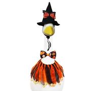 Porch Geese Outfits, Halloween Costume with Hat Bow Tie and Skirt, 3-Piece Dress-Up Set 23 Inch Garden Statue, Outdoor Yard Terrace Festival Decor Holiday Atmosphere