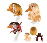 Porch Geese Wigs, 3 Piece Seasonal Outfits, Cute Statue Decorations, Spring Floral, Thanksgiving Turkey, Christmas Santa, Excellent for Lawn, Patio, Yard, Wedding, Holiday Events