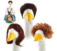 Porch Geese Wigs, Cute DecorateWig Set, 3 Piece Garden Statue Costume, 5.91x4.72 Inches, Lawn Decoration Accessories for Outdoor, Patio, and Yard Décor
