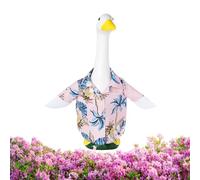 Porch Goose Clothes - Hawaiian Statue Outfit Costume | Decorative Garden Figurine Apparel With Bright Tropical Pattern | Seasonal Display Accessory | Christmas Easter Party Porch Balcony Ornament