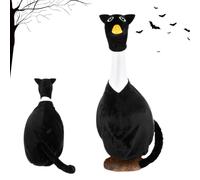 Porch Goose Outfits | Halloween Black Cat Design Statue Clothes Decor