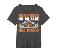 Porcino Non Posso Ho da Fare nel Bosco Cacciatore di Funghi Maglietta, Donna Plus-Size, Grigio Scuro, 4X