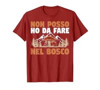Porcino Non Posso Ho da Fare nel Bosco Cacciatore di Funghi Maglietta, Uomo, Mirtillo Rosso, 3XL