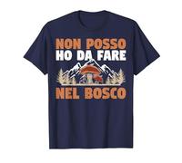 Porcino Non Posso Ho da Fare nel Bosco Cacciatore di Funghi Maglietta, Uomo, Navy, 4XL