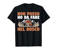 Porcino Non Posso Ho da Fare nel Bosco Cacciatore di Funghi Maglietta, Uomo, Nero, 3XL
