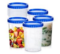 PORFOYO 10 contenitori di plastica con coperchio, 1000 ml, contenitori di plastica con coperchio, riutilizzabili, per alimenti a prova di perdite, contenitore Deli
