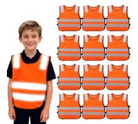 PORFOYO 12 Pezzi Giubbotti Rifrangenti Auto, Giubbotto Rifrangente per Bambini, Giubbotto di Sicurezza per Bambini, Giubbotto Rifrangente per Bambini, 40 * 45 cm Giubbotto Rifrangente per Bambini per