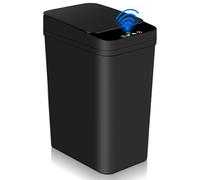 PORFOYO 15.8 * 23.5 * 32cm Pattumiera con Sensore, Cestino Automatico Spazzatura 12 L con coperchio, Pattumiera rettangolare per Cucina, Soggiorno, WC, Ufficio, Nero