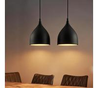 PORFOYO 2 Pezzi Lampada a sospensione, Ø 17 cm Retro Sospensione, Lampadario a Sospensioni Retro Mezzo Cerchio Plafoniera E27, Rotondo In Metallo Per Ristorante Club Corridoio Camera Da Letto