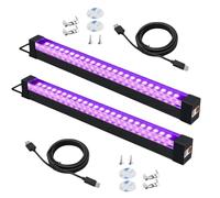 PORFOYO 2 Pezzi LED Luce Nera Bar Luce Nero Portatile UV Tubo Luce Lampada Viola LED UV Tubo Per Sera, Pittura Fluo, Poster Fluorescente, Halloween, Natale