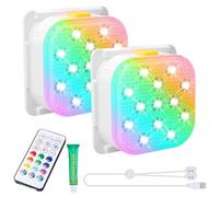 PORFOYO 2 pezzi luce subacquea con telecomando, luce subacquea ricaricabile, luce subacquea, illuminazione magnetica per piscina, 16 colori, luce LED per piscina