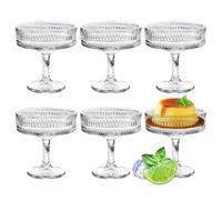 PORFOYO Bicchieri da caffè da caffè Martini, 6 pezzi da 200 ml, vintage, con scanalature, per champagne e cocktail